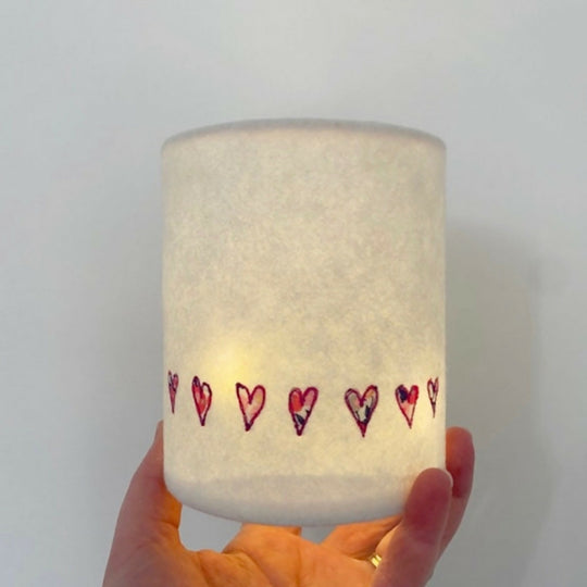 Embroidered Heart Liberty Print Lantern