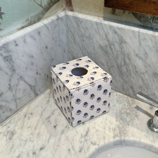Blue Floral Tissue Box Holder