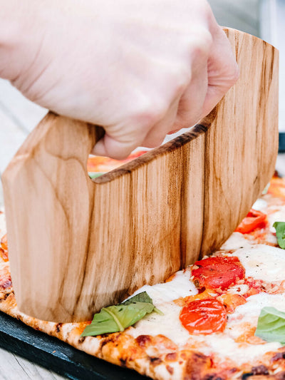 Wooden Pizza Cutter in Sycamore