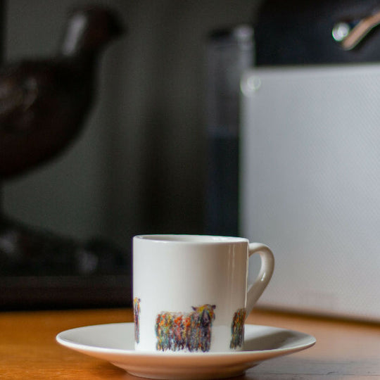Longwool Sheep Espresso Fine China Cup and Saucer