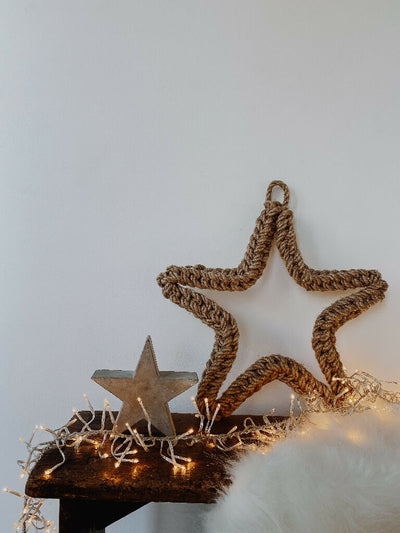 45cm Jute Christmas Star Wreath