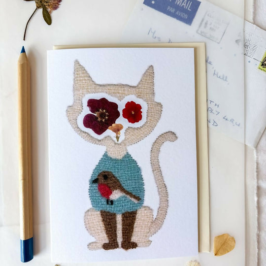 Botanical Cat Greetings Card