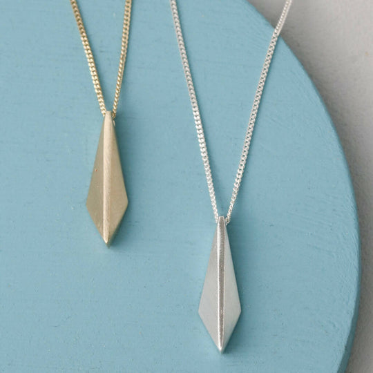 Kite Shape Pendant Necklace in Solid 9ct Gold