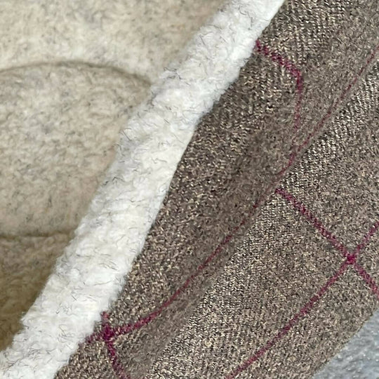 Hand Made Tweed Snuggle Dog Bed - Fleece Lined And Fully Washable