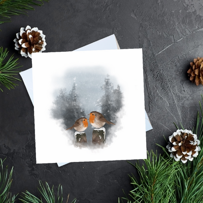 Snowy Winter Scene Greeting Cards