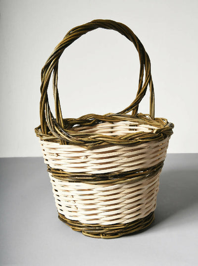 Traditional Italian Style Panaro Basket woven in Willow and Cane