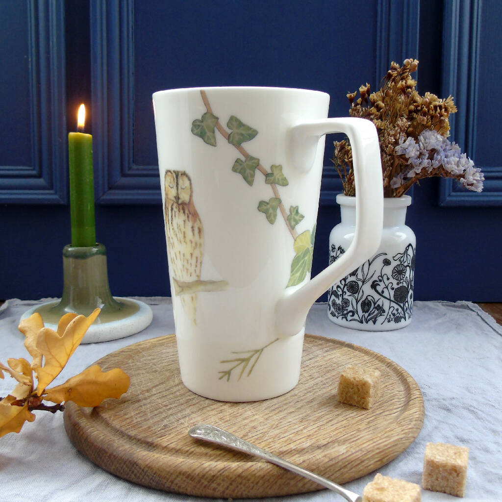 Tawny Owl Bone China Tall Mug