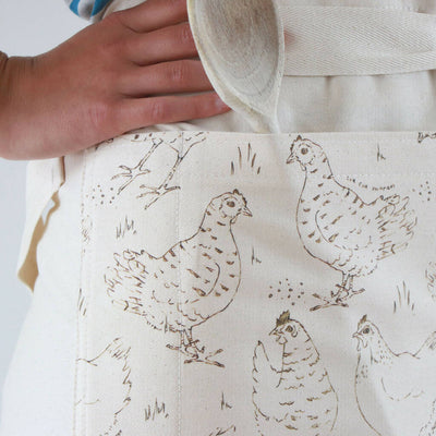 Natural Organic Half Wrap Around Pocket Hen Apron