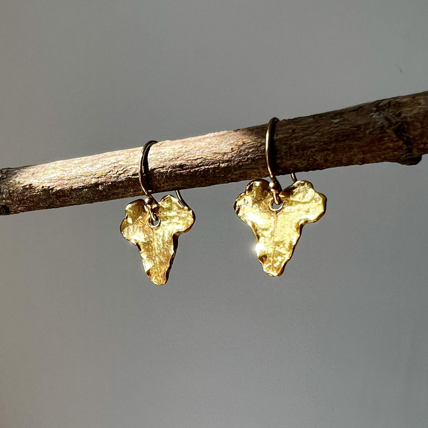 Gold Ivy Leaf Earrings