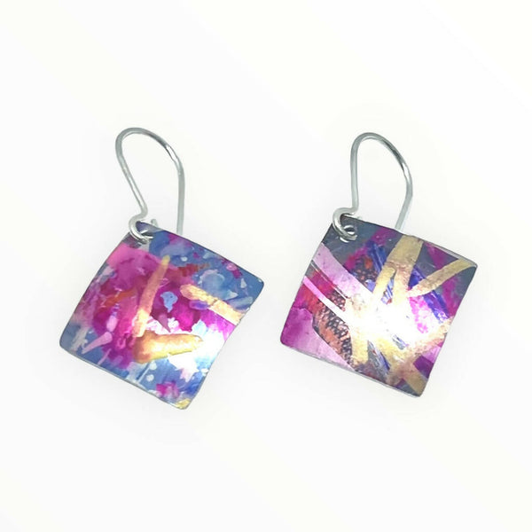 Orchid-Inspired Aluminium and Sterling Silver Earrings