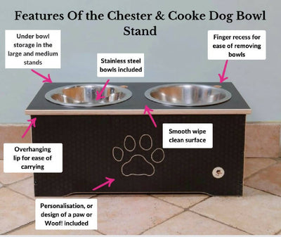 Wooden Raised Dog Bowl Stand
