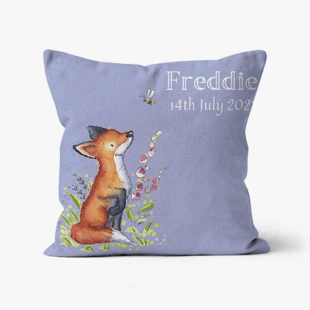 Woodland Fox Personalised Cushion