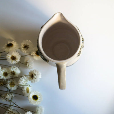 Stoneware Clay Jug in Lace Design