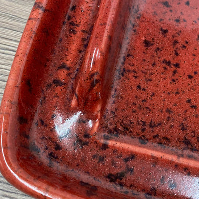 Butter Dish with Lid Speckled Red Glaze