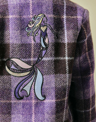 Magic Mermaid Tweed Blazer in Purple two
