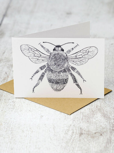 Bee A6 Lino Print Greeting Card