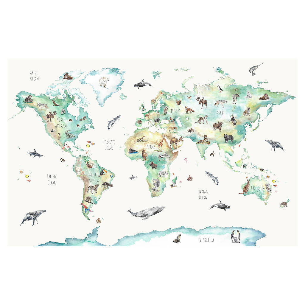 Animal map print