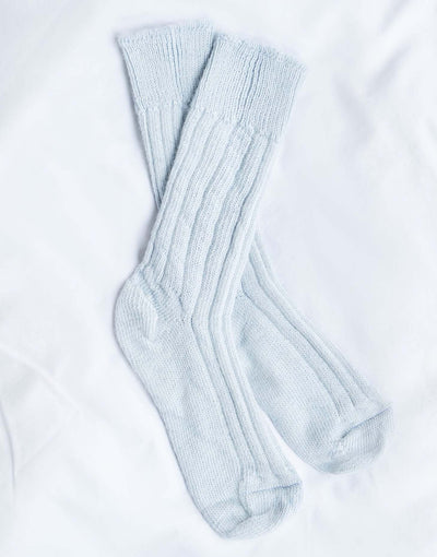 Women's Alpaca Bed Socks – Light Blue