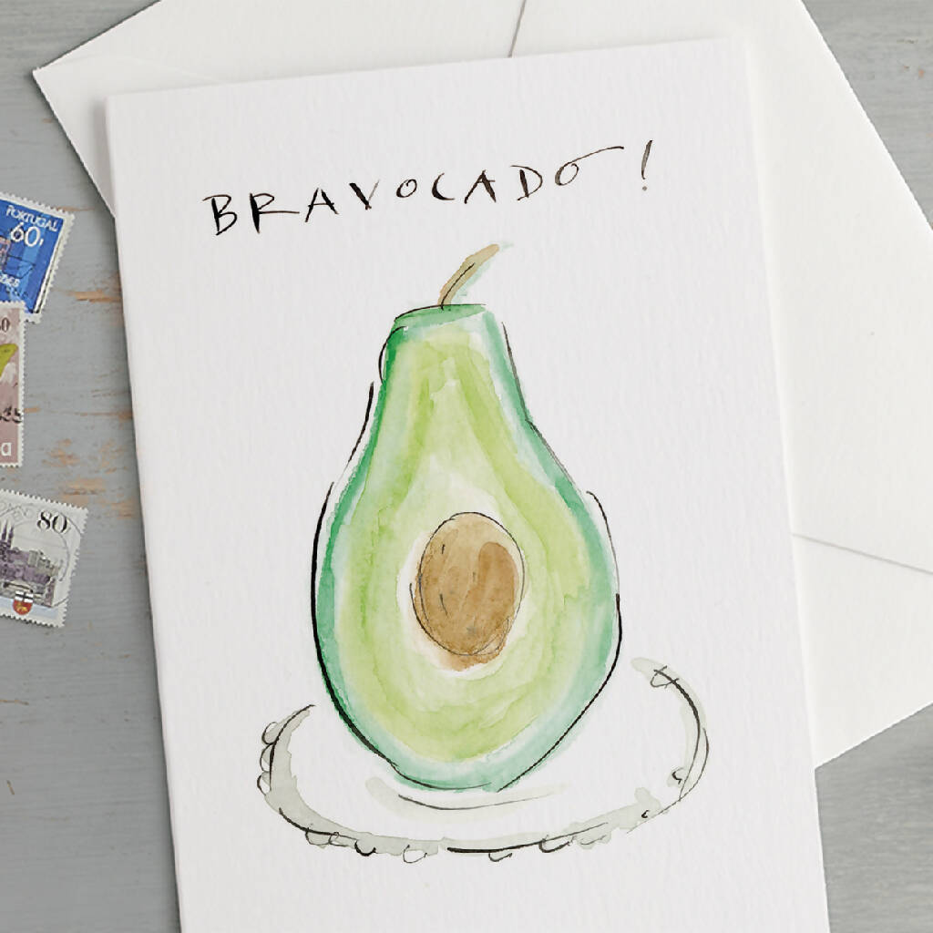 'Bravocado!' Funny Avocado Congratulations Card