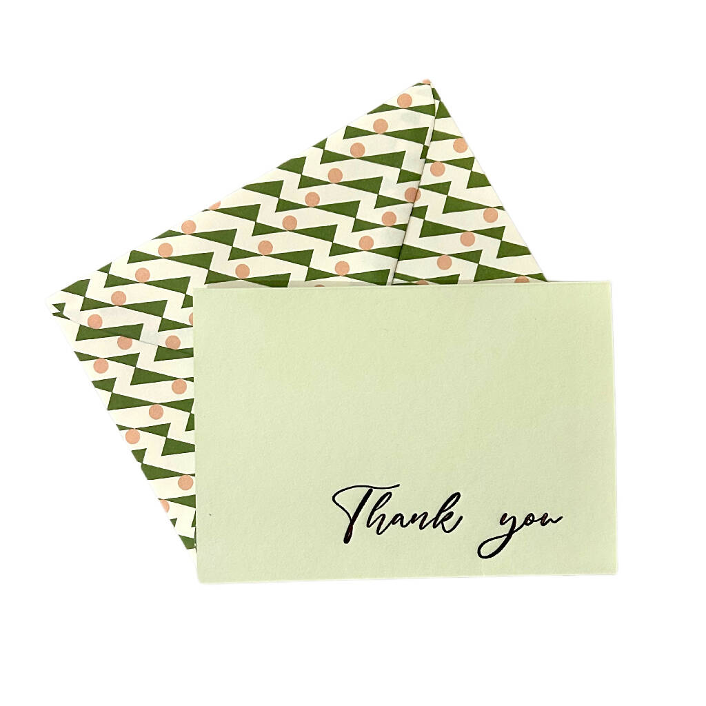Thank you Notecards - Pistachio - Box of 10