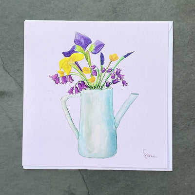 Buttercups and Irises Greetings Card