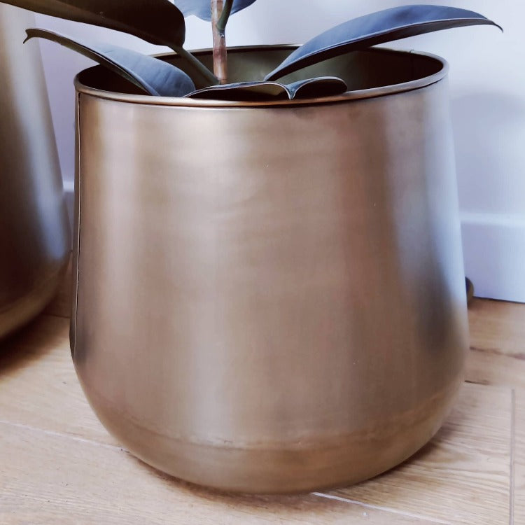 Large Brass Plant Pots