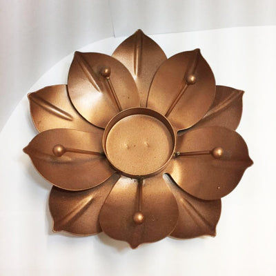 Copper Lotus Flower Candle Holder