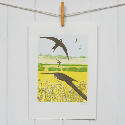 Rural Swifts - Limited Edition - Original Linocut Print