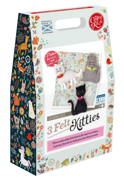 Three Felt Kitties Sewing Kit