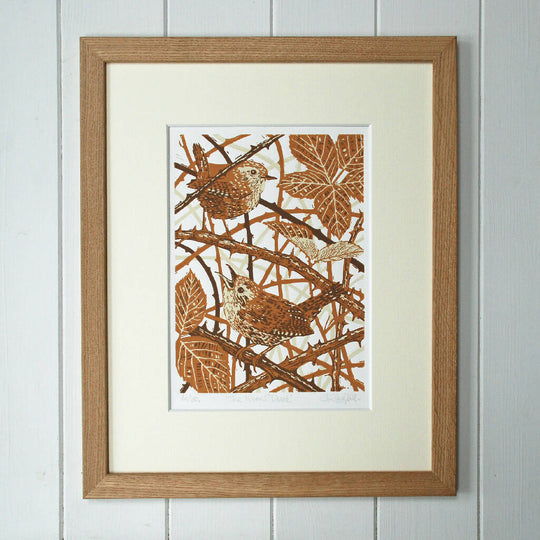 The Wrens' Duet - Limited Edition - Original Linocut Print
