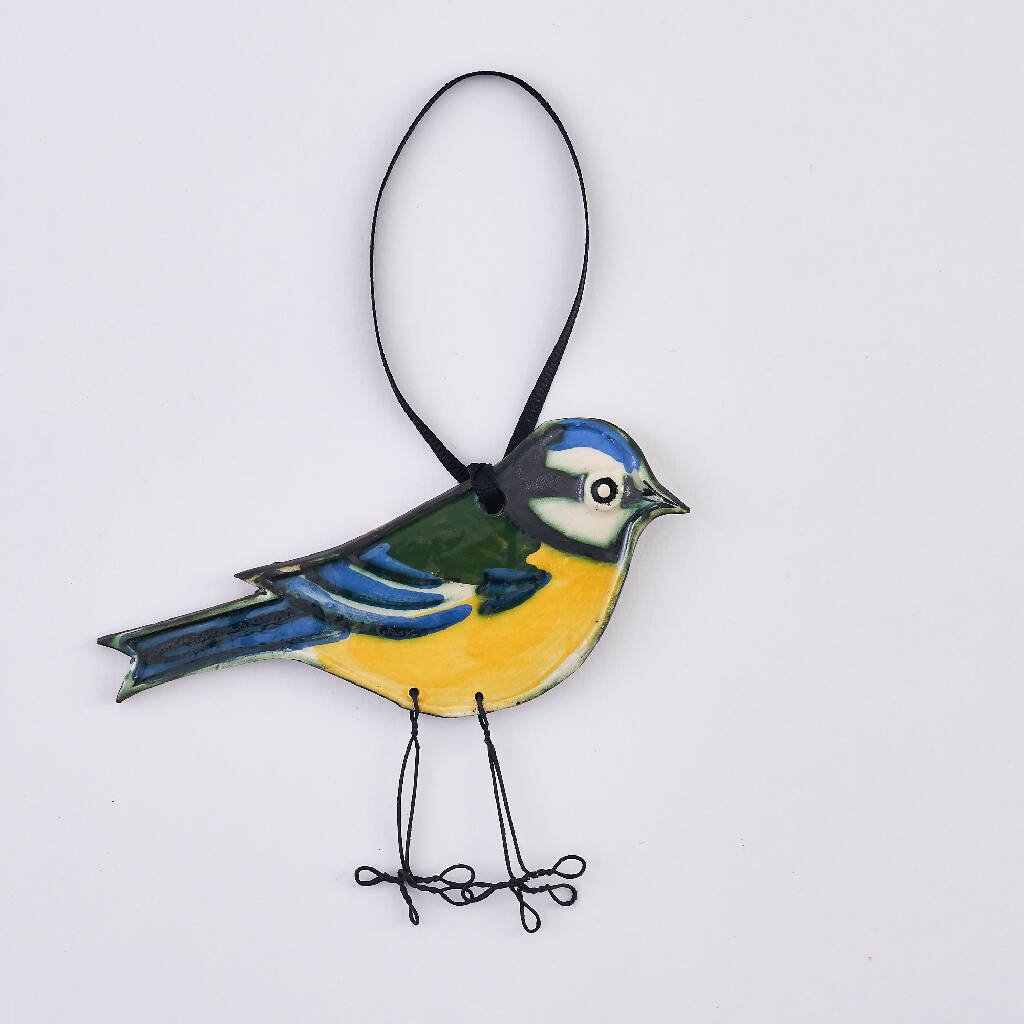 Blue Tit Hanging Ceramic Decoration