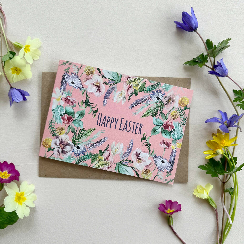Watercolour Wildflowers Easter Card