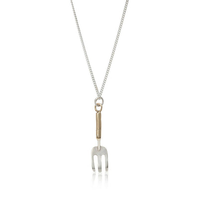 Garden Fork Silver and Gold Necklace