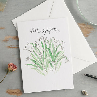 'With Sympathy' Snowdrops Bereavement Card