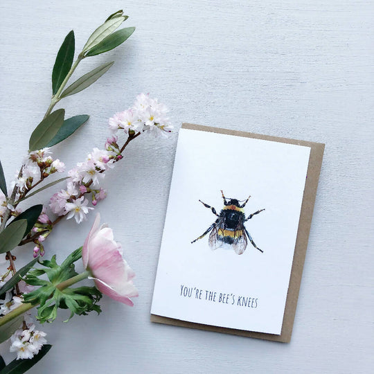 Bumble Bee Watercolour Greetings Card