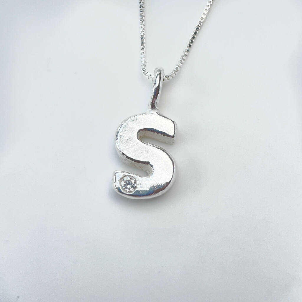 Silver Initial Pendant Necklace