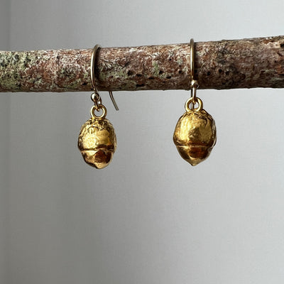 Gold Baby Acorn Earrings