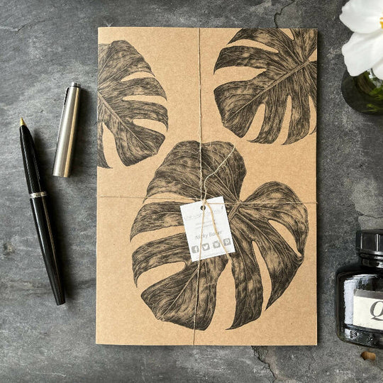 Kraft Notebook - Monstera Leaf