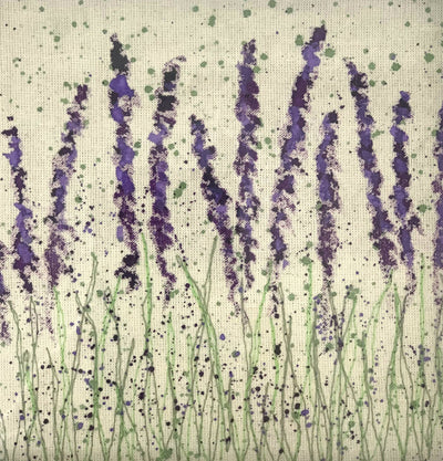 A Field of Lavender Watercolour and Stitch Wall Art