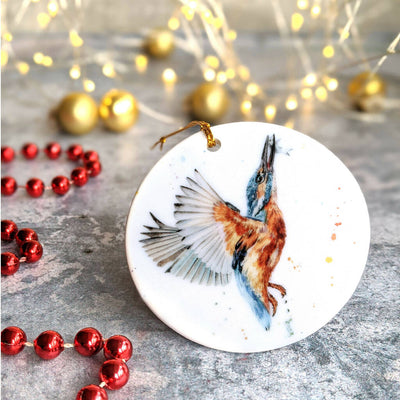 Kingfisher Personalised Ceramic Christmas Ornament