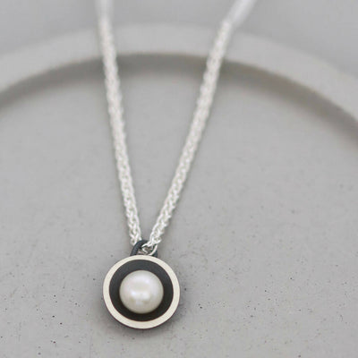 Pearl Pendant Necklace in Solid Sterling Silver