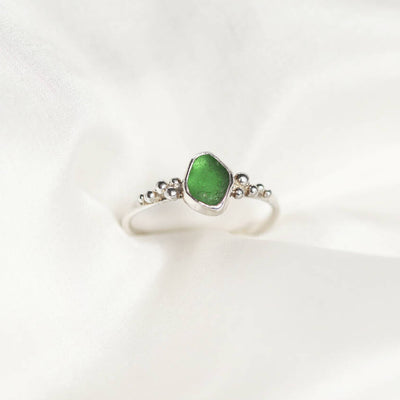Annabel Sea Glass Ring in Green