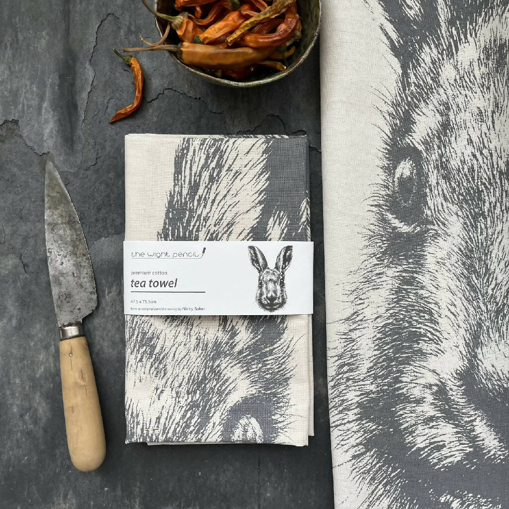 Spring Hare Stationery and Tea Towel gift set