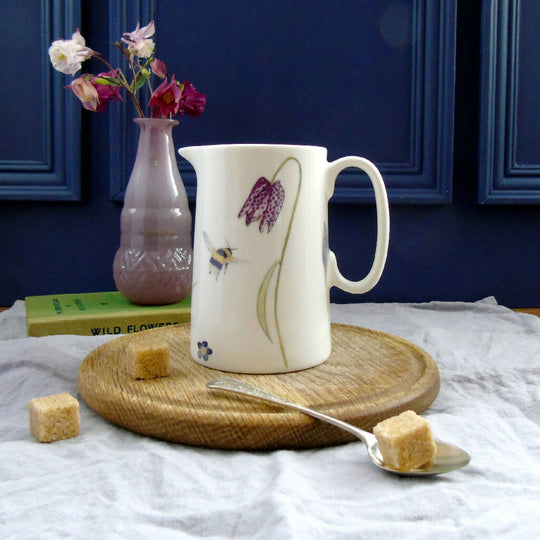 Bee and Spring Flowers Bone China Half Pint Jug