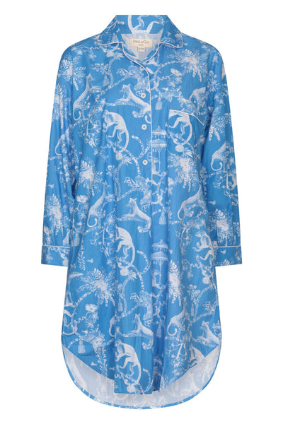 Jungle Party Nightshirt Cotton Poplin- Pink