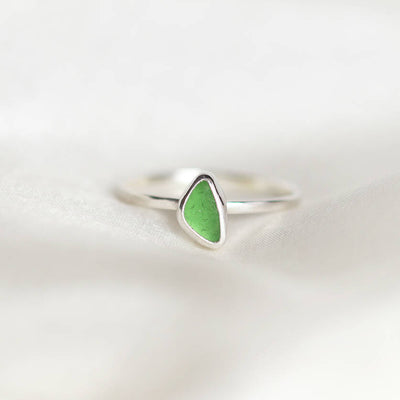 Mia Sea Glass Ring in Green