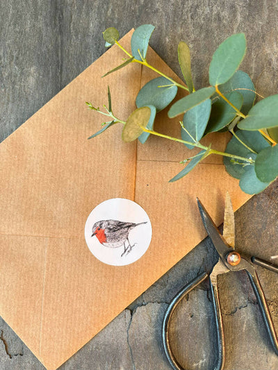 sticker sheet traditional robin