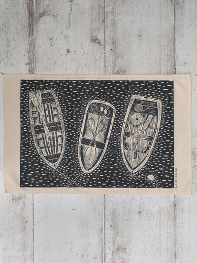 Three Rowing Boats Cotton Tea Towel