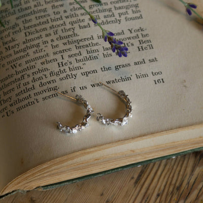 Daisy Chain Silver and Gold Hoop Earrings