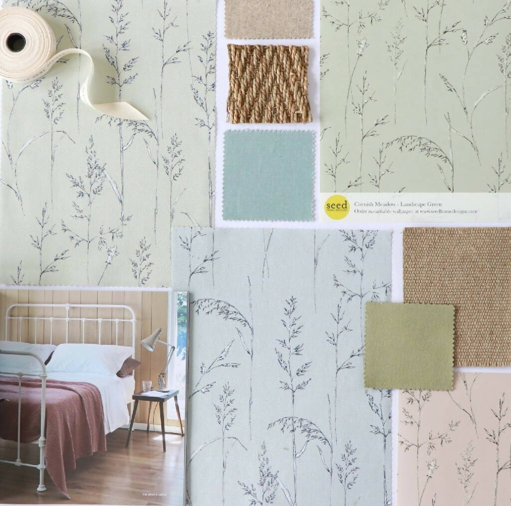 Cornish Meadow Sustainable Wallpaper: Four Colours